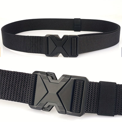 Men's Canvas Belt – Sporty Style with Quick-Release Plastic Buckle, Casual Training & Jeans Accessory