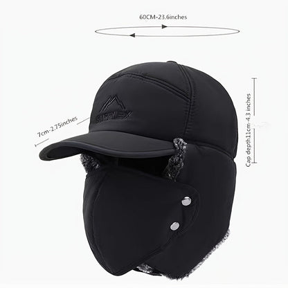 Men's Sporty Thermal Knit Hat – Durable Winter Cap with Warm Faux Fur and Ear Flaps
