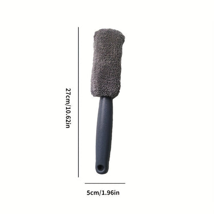 Extended Length Microfiber Car Rim Cleaning Brush - Precision Wheel Rim Detailing Tool for Effective Car Maintenance - Ideal for Car Wash and Enhancing Vehicle Beauty