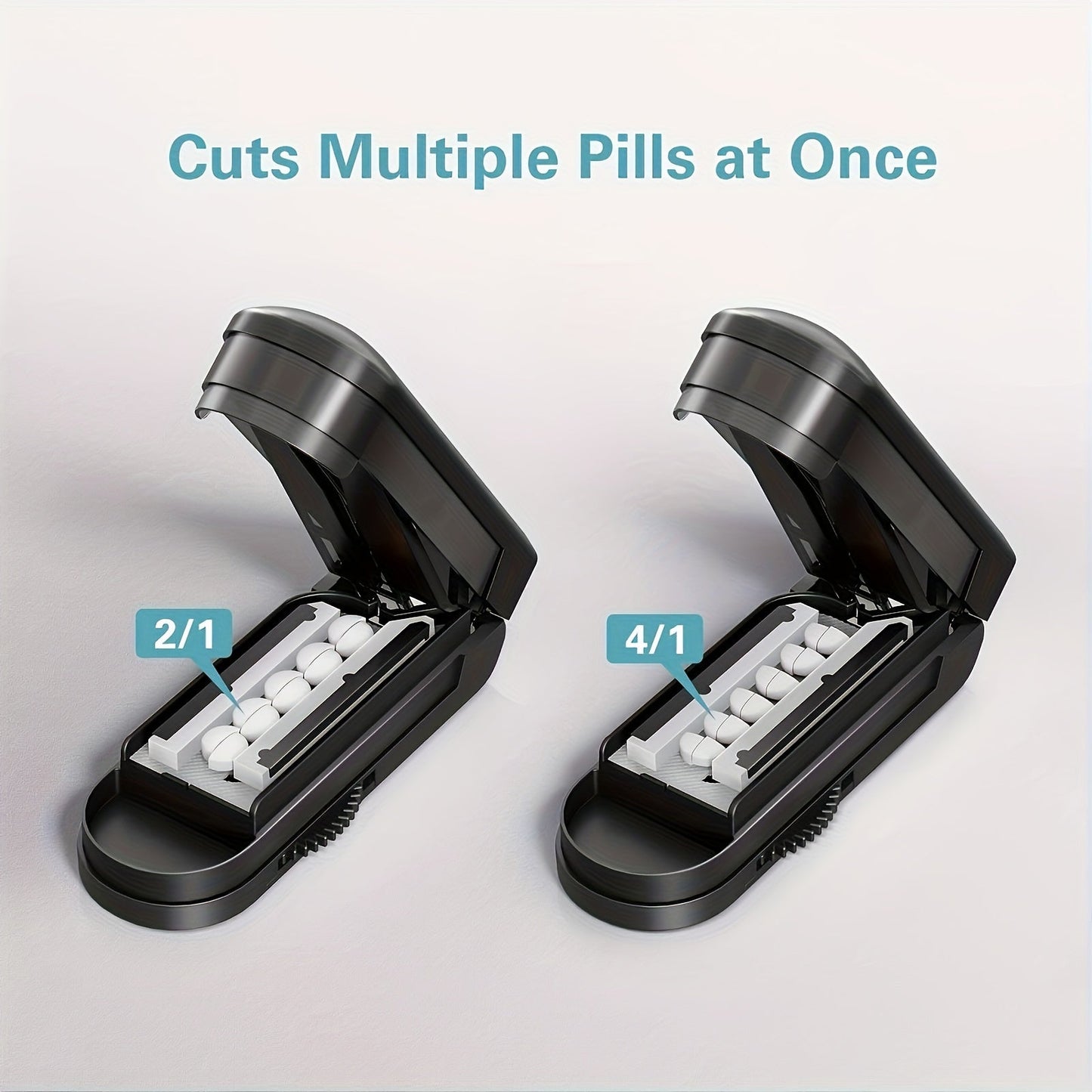 Adjustable Pill Cutter - Precise Stainless Steel Cutting with Blade Protection Cover - Ideal for Small Pills and Multi-Tablet Dispensing