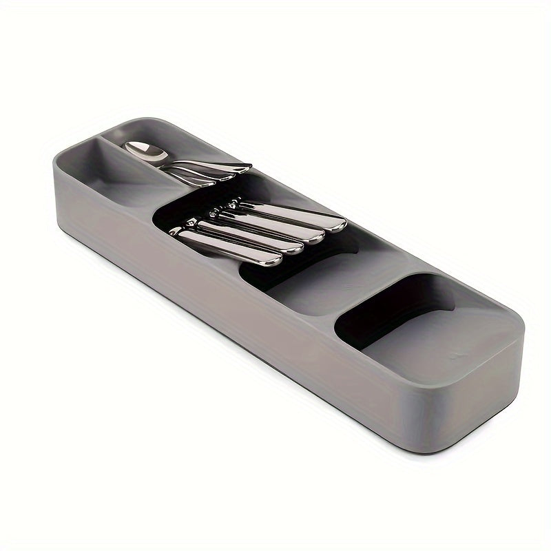 Utensil Tray – Multifunctional Knife and Fork Compartment Storage Box, Divided Cutlery Organizer for Kitchen Drawer, Counter, and Cabinet