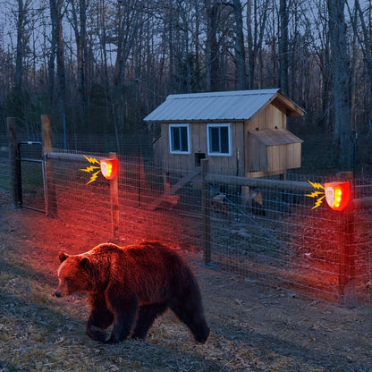 Advanced Solar-Powered Security Alarm Light - 129dB Gunshot & Dog Barking Sounds, Strobe Light with Motion Sensor | Outdoor Warning Lamp for Farm, Barn, Villa, Yard | Durable, Weather-Resistant, Energy-Efficient