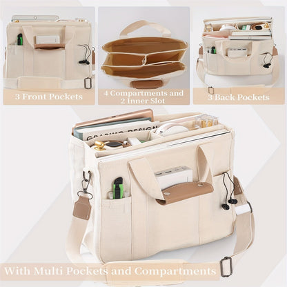 Versatile Canvas Crossbody Bag – Stylish Shoulder Strap, Multiple Compartments, Spacious Interior – Perfect for Daily Use – Women’s Fashion Accessory