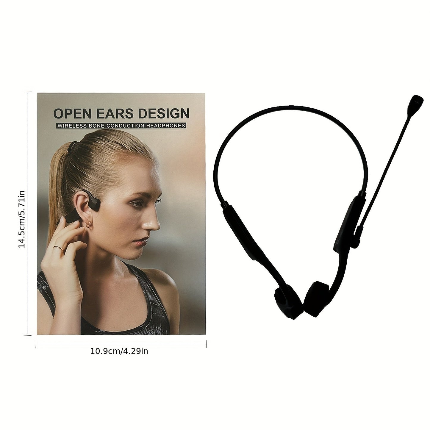 2024 Portable Bone Conduction Headphones with Mic - Adjustable Angle, High-Quality Sound for Sports, Meetings and Training