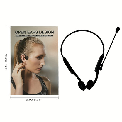 2024 Portable Bone Conduction Headphones with Mic - Adjustable Angle, High-Quality Sound for Sports, Meetings and Training