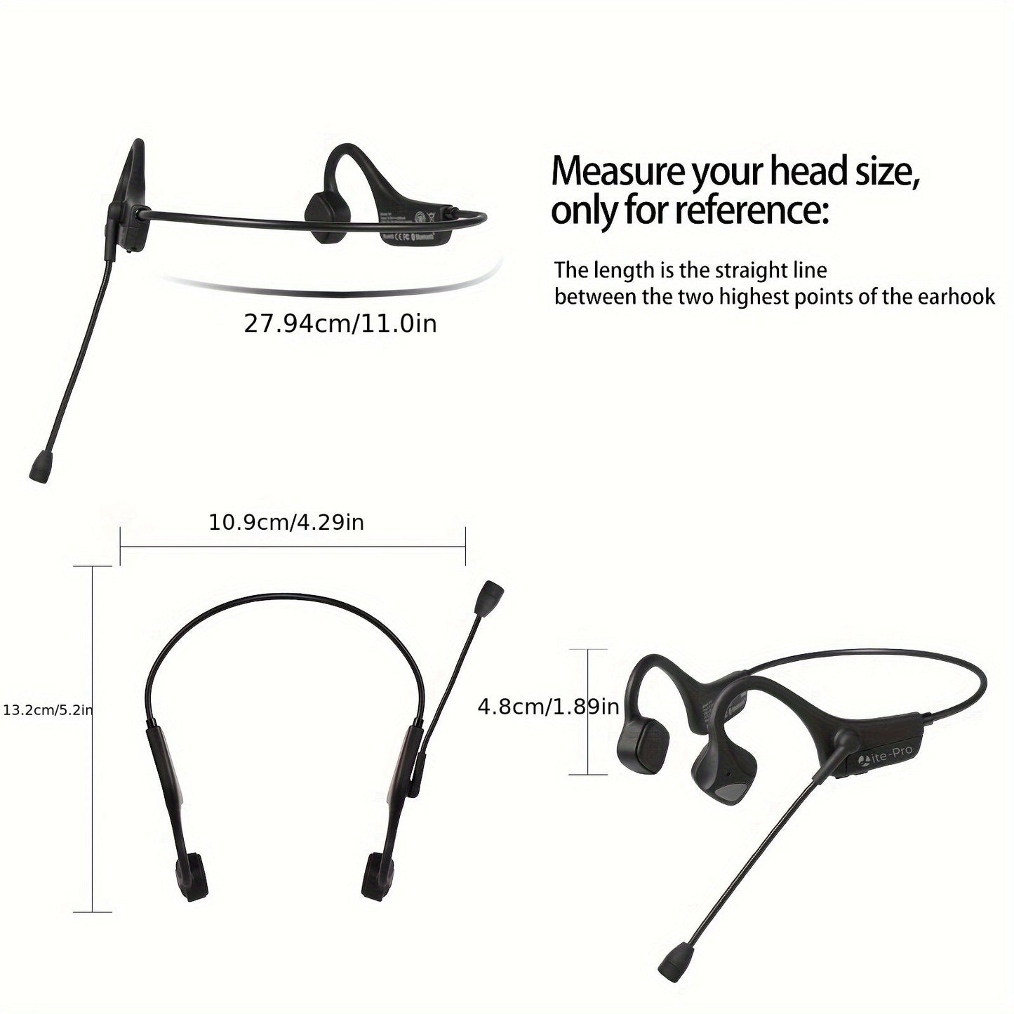 2024 Portable Bone Conduction Headphones with Mic - Adjustable Angle, High-Quality Sound for Sports, Meetings and Training