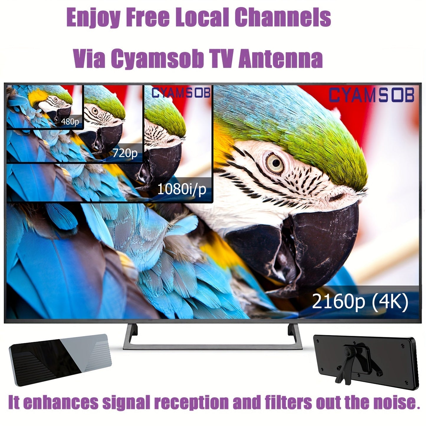 TV Antenna for Smart TV - Indoor Antenna with Powerful Amplifier, Compatible with Smart and Older TVs