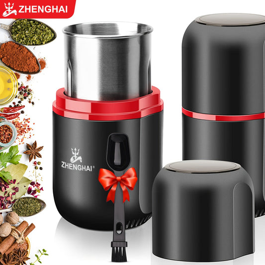120g Extra-Large Electric Spice Grinder - Powerful Fast Grinding for Coffee, Nuts, Spices, Flower Buds - Includes Cleaning Brush