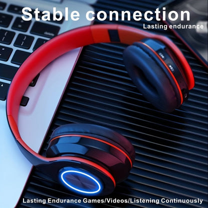 Wireless In-Ear Foldable Luminous Headphones - Colorful LED Lights, Built-in Microphone, FM, SD Card Slot, Wired Option for School, Tablet, PC, TV, Phone, Ideal Travel Gift