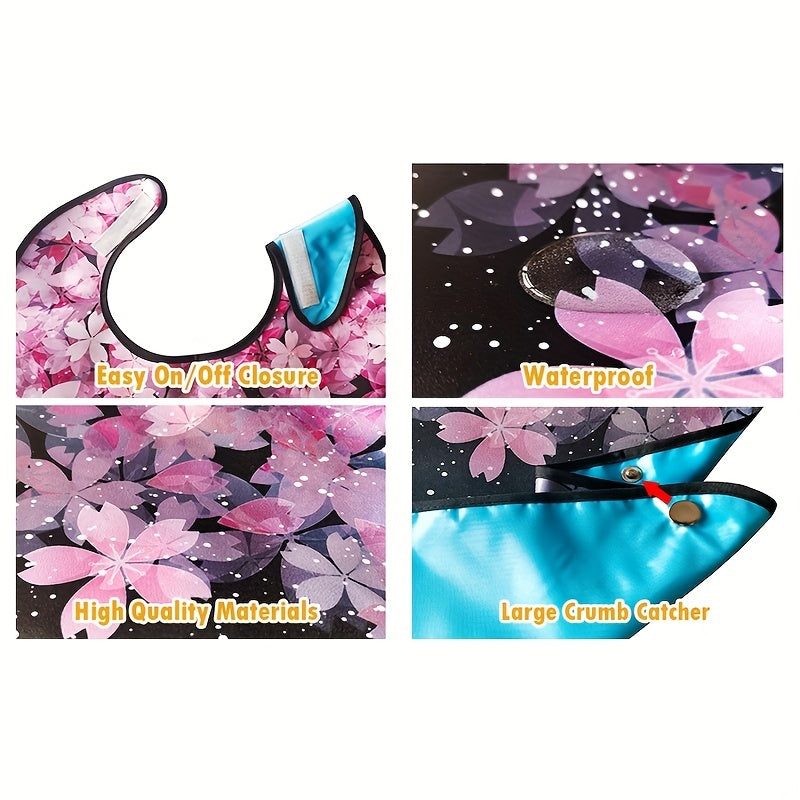 Adult Bibs for Women – Washable, Reusable Waterproof Clothing Protector with Optional Crumb Catcher