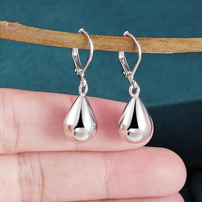2 Pairs Teardrop Dangle Hoop Earrings for Women - Stainless Steel Hypoallergenic Silver & Gold-Plated, Lightweight Water Drop Leverback Hoops, Fashion Jewelry, Birthday & Holiday Gifts