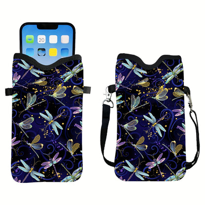 Shockproof Phone Pouch with Adjustable Lanyard - Versatile Print Design, Compatible with Multiple Models