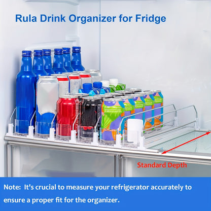 3/4/5 Set Beverage Pusher Drink Propeller – Self-Propelled Soda Can Dispenser with Double-Layer Partition, Refrigerator Storage Box, Kitchen Organizer