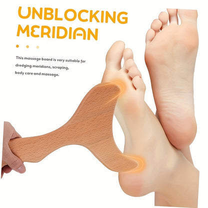 Fish Tail Shaped Wooden Massage Tool – Multifunctional Whole Body Muscle Massager | Ideal for Home Use