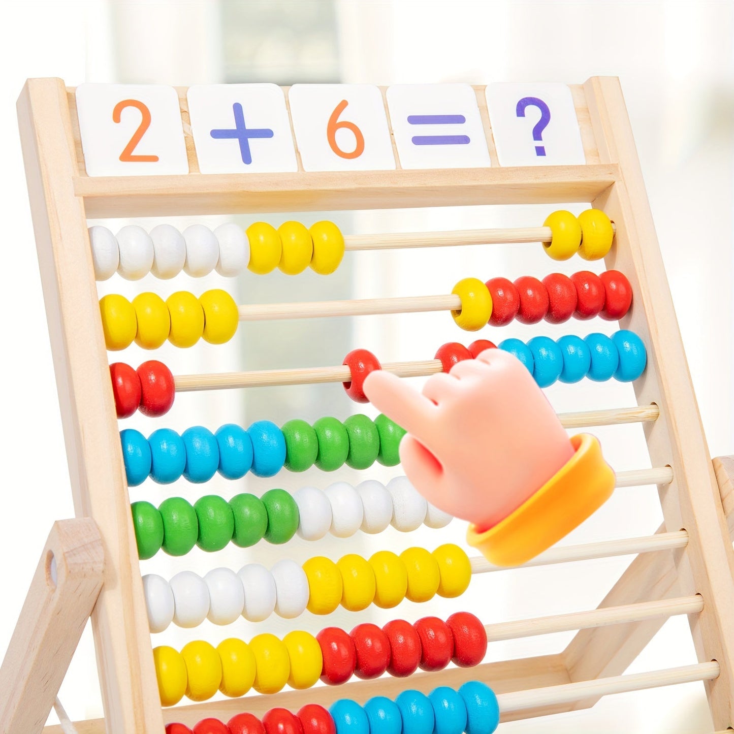 QQM Wooden Math Learning Toy, Multifunctional Educational Calculation Stand, Fun & Engaging Math Tool for Kids