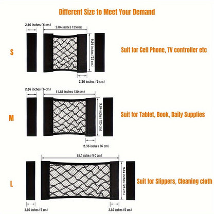 Easy-Install Elastic RV Storage Mesh Net - No-Drill Cargo Organizer with Stripe Design for Campers, Trailers and Caravans