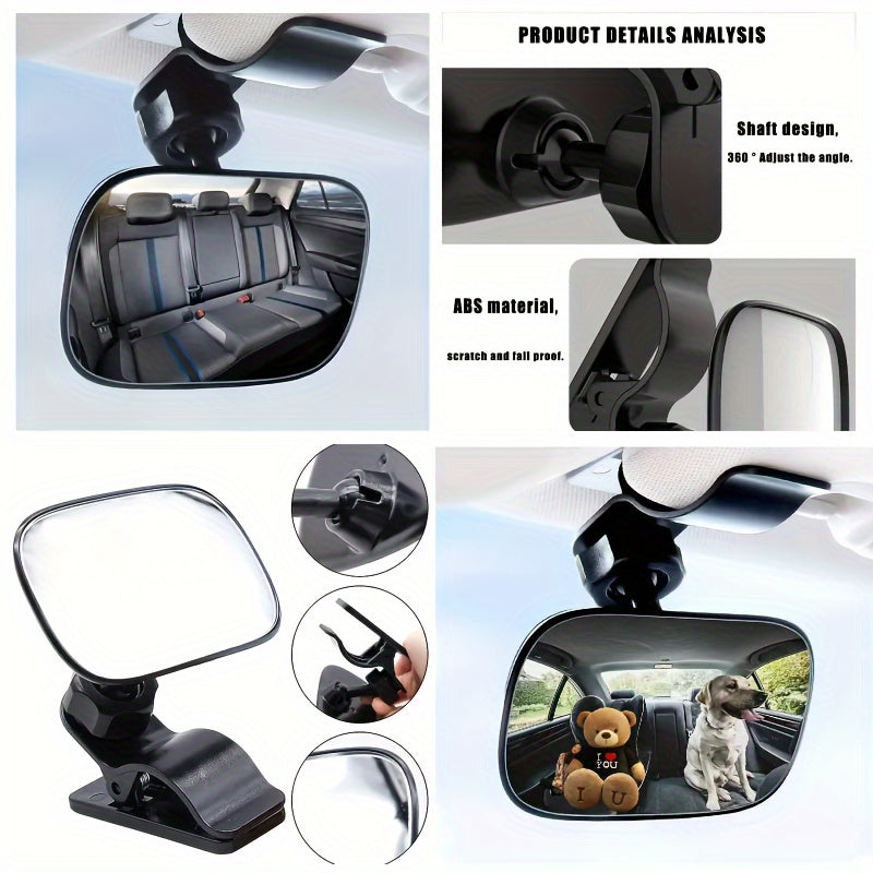 Car Mirror – Automotive Interior Wide Angle Convex Rearview Mirror, Adjustable Backseat Rear View Accessory
