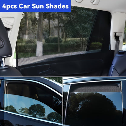 4-Pack Magnetic Car Window Sunshades - UV Protection and Privacy Mesh Covers, Durable Polyester Knit Fabric, Easy Installation for Vehicle Interior