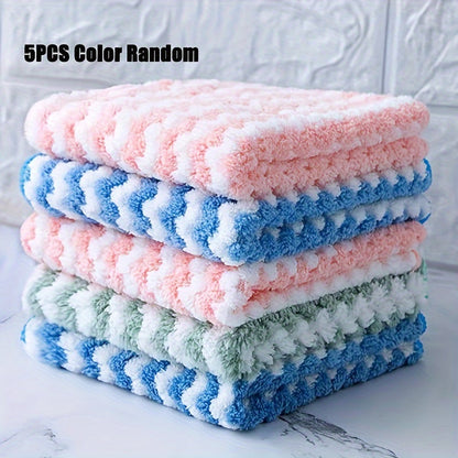 5 Pack Ultra-Soft Microfiber Dish Cloths – Super Absorbent, Machine Washable Towels – Multipurpose for Kitchen, Bathroom, Car, and Window Cleaning