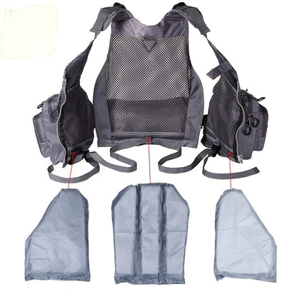Multi-Pocket Oxford Cloth Fishing Buoyancy Vest – Breathable Mesh, Adjustable Strap, Comfortable Fit – Perfect for Fly Bass Fishing, Outdoor Activities and Water Sports for Men and Women