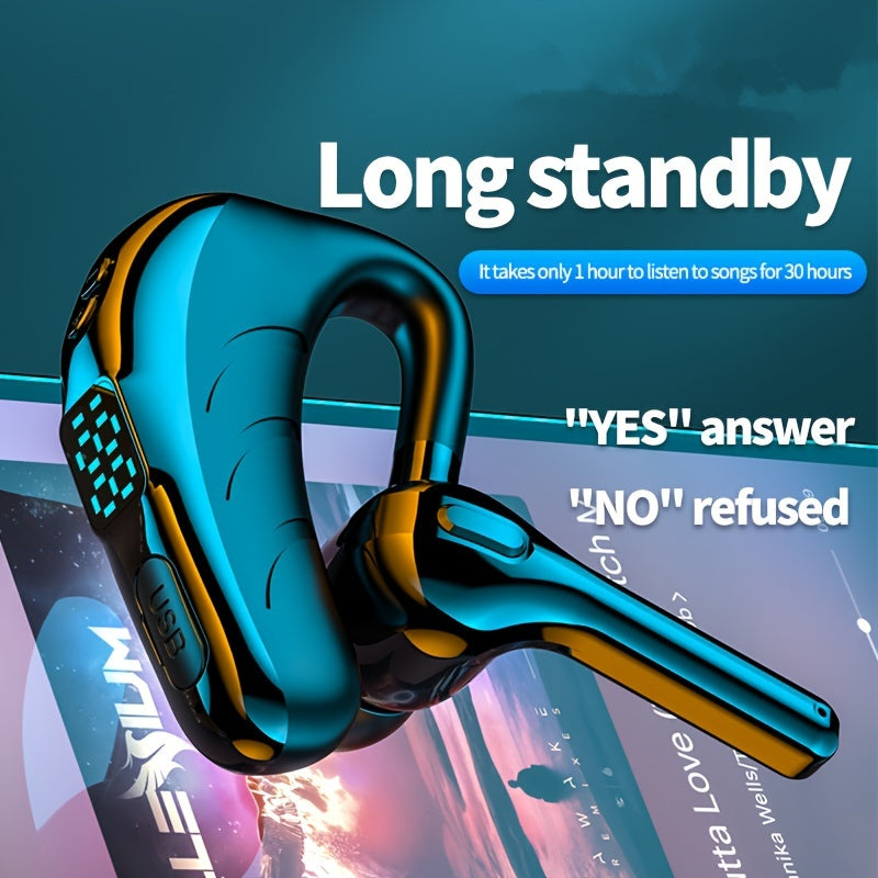 X13 Wireless Single Ear Headset with Mic - Noise Cancelling, Waterproof, Long Standby Time, Bluetooth 5.2 Handsfree Earpiece