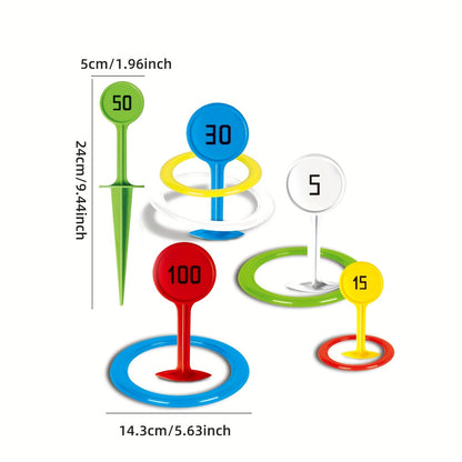Kids' Outdoor Beach Playset – Colorful Ring Toss Game, Interactive Educational Toy Set in White/Red/Green/Blue/Yellow, Perfect for Halloween & Christmas Gifts