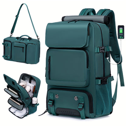 Multifunctional Travel Backpack - Waterproof Computer Backpack with Shoe Compartment, 17.3-Inch Laptop Carry-On, Airline-Approved Schoolbag for Men and Women