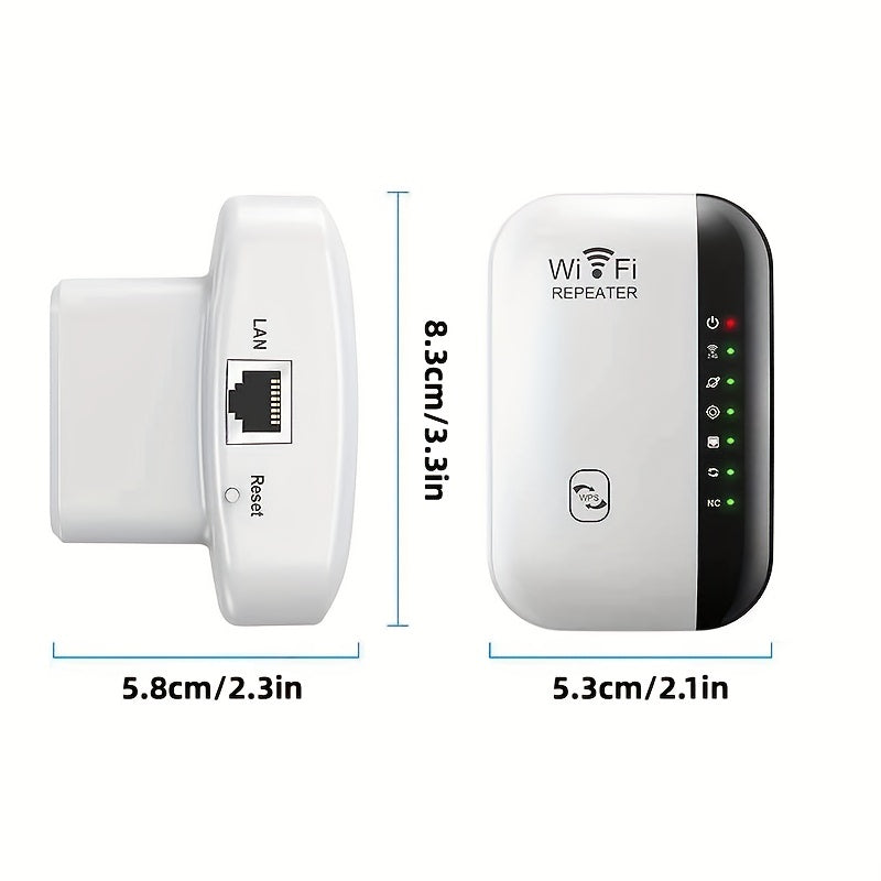 2023 WiFi Extender with Ethernet Port - 3000 Sq. Ft. Coverage, 1-Tap Setup, WiFi Booster for Large Home Areas