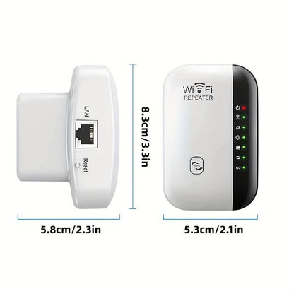2023 WiFi Extender with Ethernet Port - 3000 Sq. Ft. Coverage, 1-Tap Setup, WiFi Booster for Large Home Areas