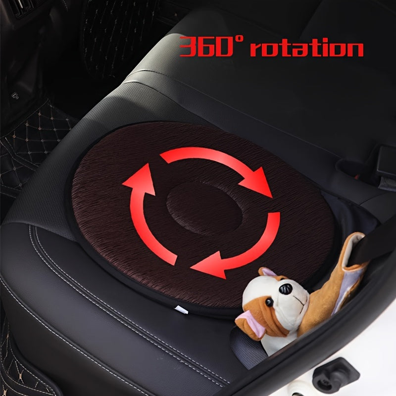360-Degree Swivel Seat Cushion – Rotating Memory Foam Pad with Cotton Cover, Non-Slip Base for Elderly and Expectant Mothers, Ideal for Office and Home (1-Pack)