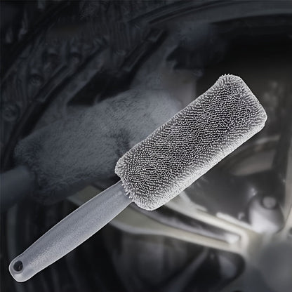 Extended Length Microfiber Car Rim Cleaning Brush - Precision Wheel Rim Detailing Tool for Effective Car Maintenance - Ideal for Car Wash and Enhancing Vehicle Beauty