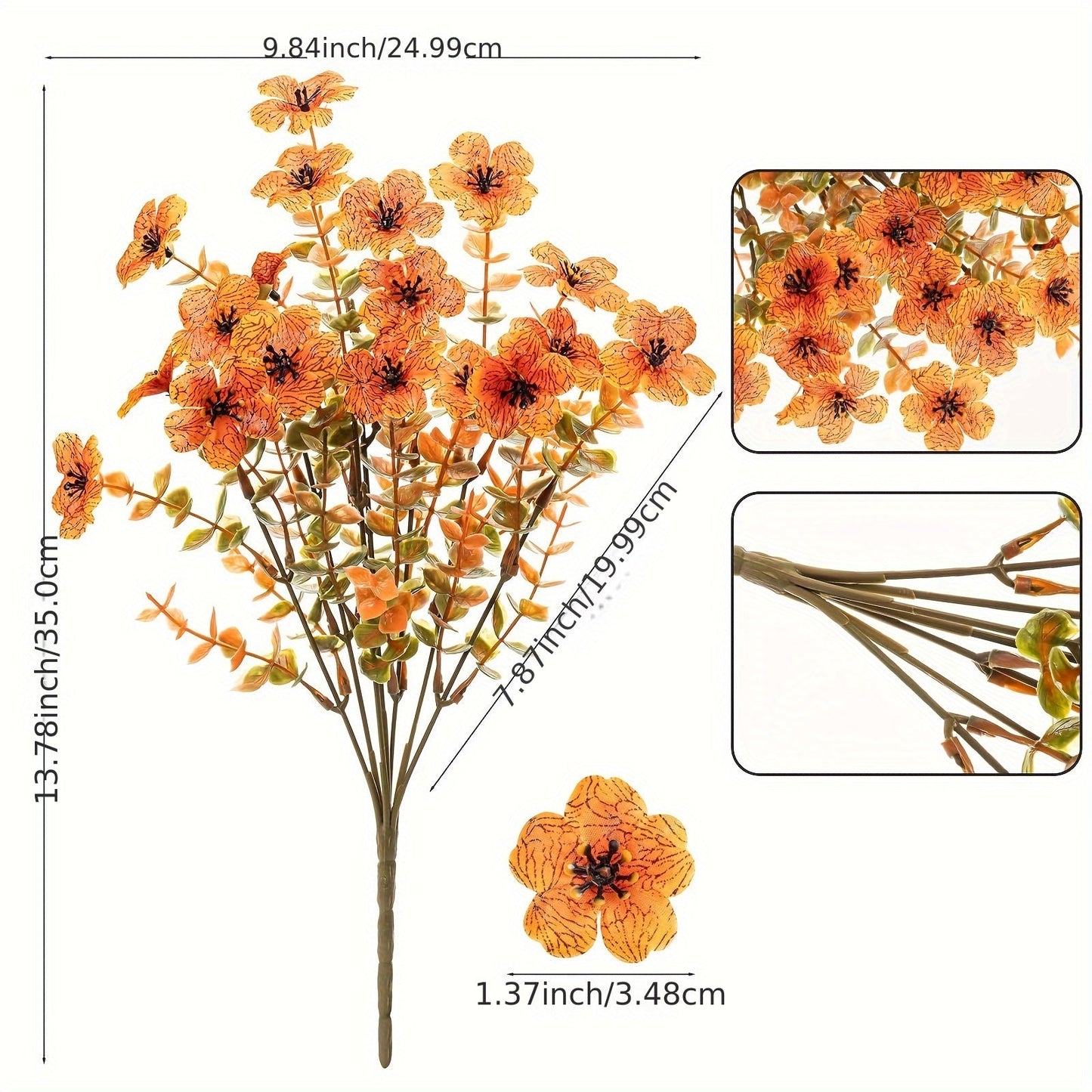 10 Bundles UV Resistant Artificial Fall Flowers – Outdoor Fake Flowers