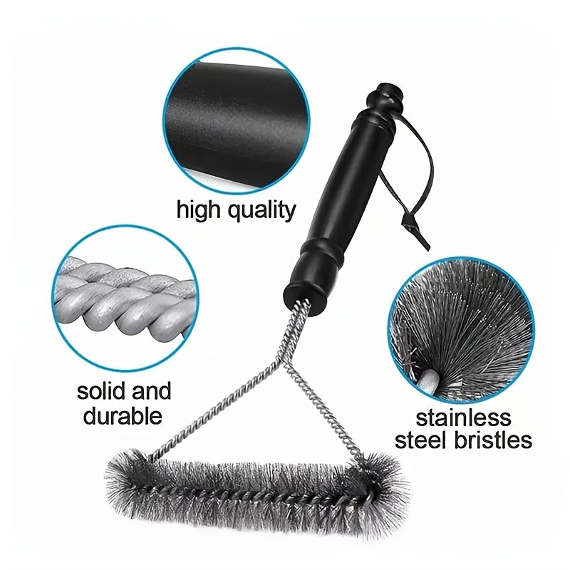 Extra-Long Handle Y-Design Grill Cleaner Brush – Durable Stainless Steel Bristles for Non-Stick BBQ Cleaning – Ideal Outdoor Grills Accessory, Perfect for School Supplies and Back to School (1pc)