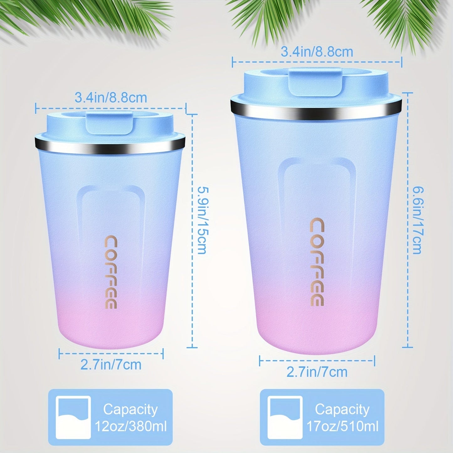 Stainless Steel Insulated Travel Coffee Mug with Lid – Reusable, BPA-Free, Leak Proof, Non-Slip Base – Christmas Winter Theme, 12oz and 17oz Options, Round Shape with Letter Print – Ideal for Hot Beverages