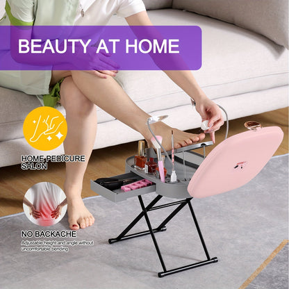 Pedicure Stool with Adjustable Foot Rest – Perfect for At-Home Pedicures, Ideal Christmas & Birthday Gifts for Women (Mom, Wife, Sister, Friends)