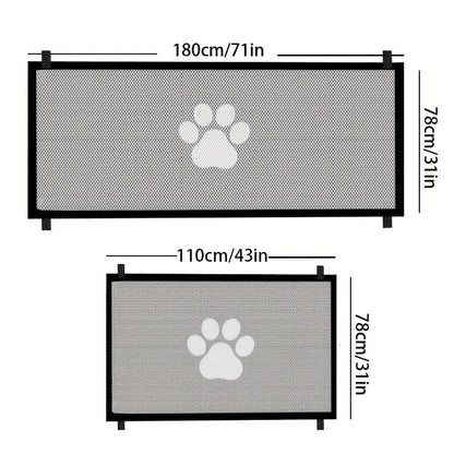 Ultimate Pet Safety Gate – Adjustable, Childproof Mesh Fence for Small Dogs – Quick-Fold, Portable, Easy-Install for Hallways, Doorways, Staircases – Durable Pet-Proof Home Protection