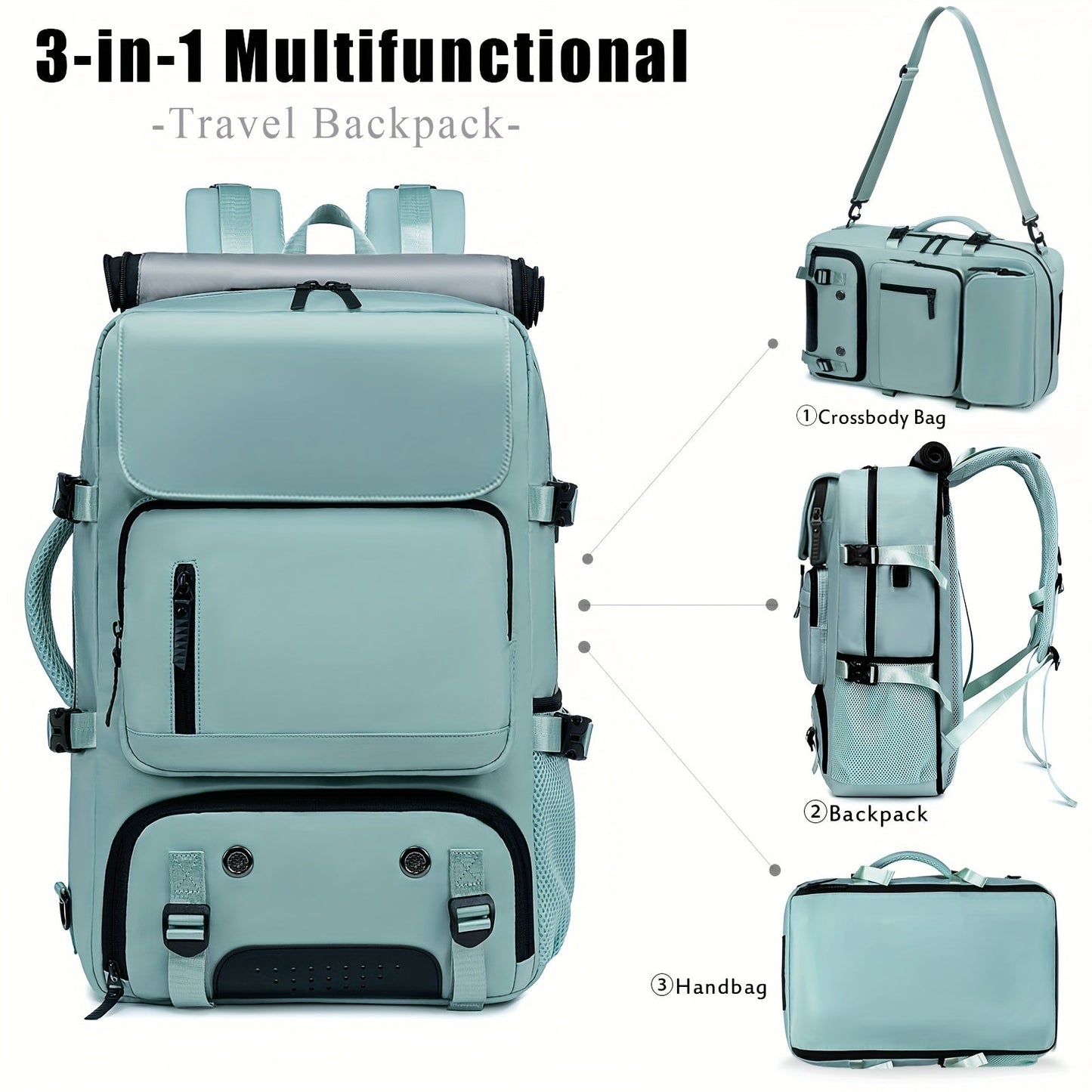 Multi-Functional Large Capacity Backpack – For Men & Women, Hiking and Camping – Outdoor Knapsack with Shoes Compartment and USB Charging Port – Ideal for Business, Laptop, College – Perfect Gifts