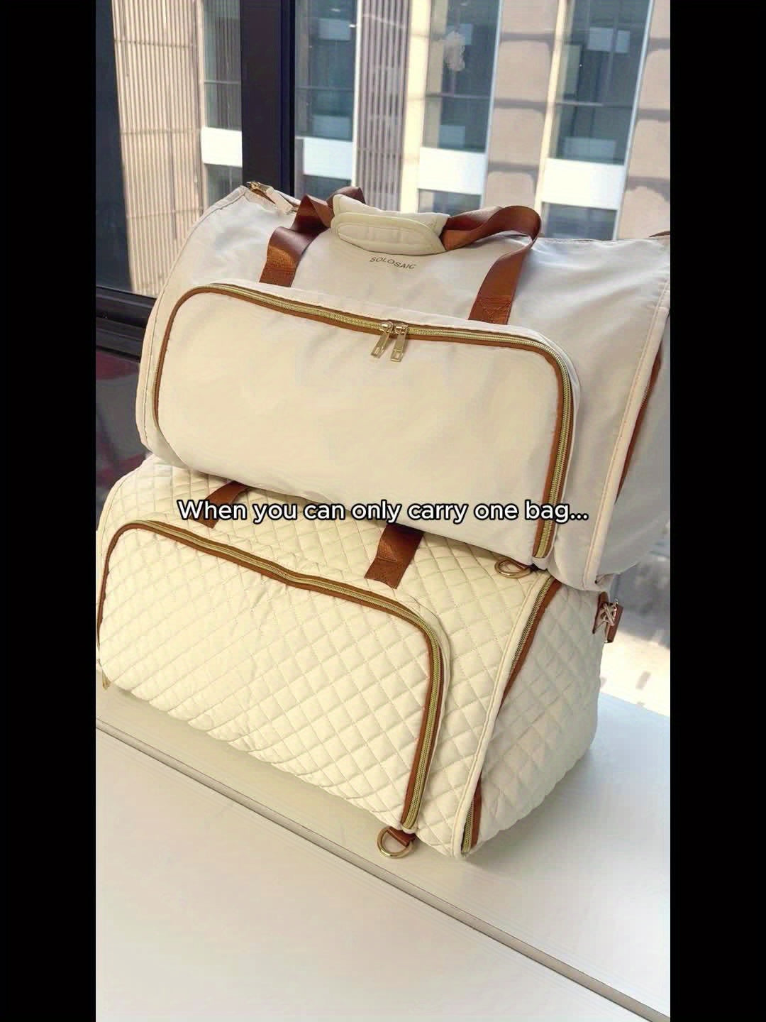 Convertible Garment Bag for Travel - Detachable Suit Bag, Carry-On Duffel with Shoulder and Backpack Straps, Includes 2 Shoe Covers