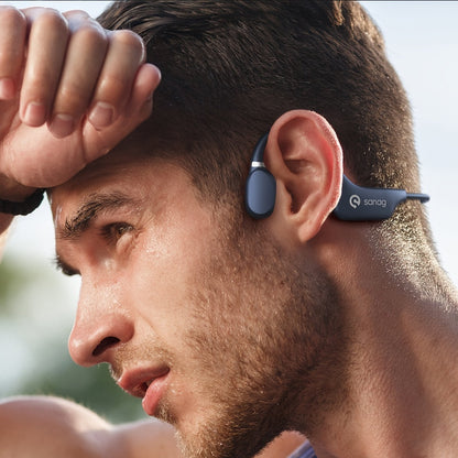 Sanag A5X True Bone Conduction Headphones - Open-Ear Wireless Sport, 3D Stereo Sound, Sweatproof, Lightweight, Long Battery Life - Perfect for Running, Cycling and Fitness