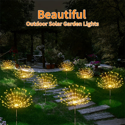 Solar Firework Lights – Height Adjustable, 8 Lighting Modes, IP65 Waterproof – 420/360/200/60 LEDs for Outdoor Yard, Courtyards, Camping, Festivals