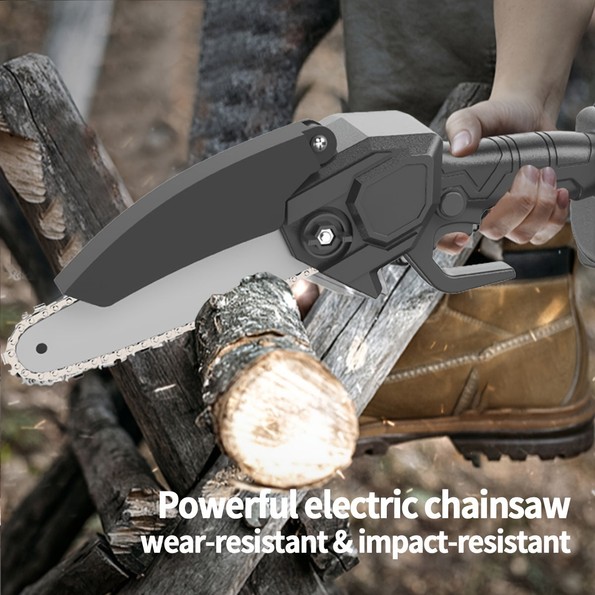 2x 6-Inch Mini Handheld Chain Saw - Band Saw with Splash Protection, Safety Lock, and 2 Batteries - Perfect Gift for Gardeners, Men, Women, and 50+ Birthdays