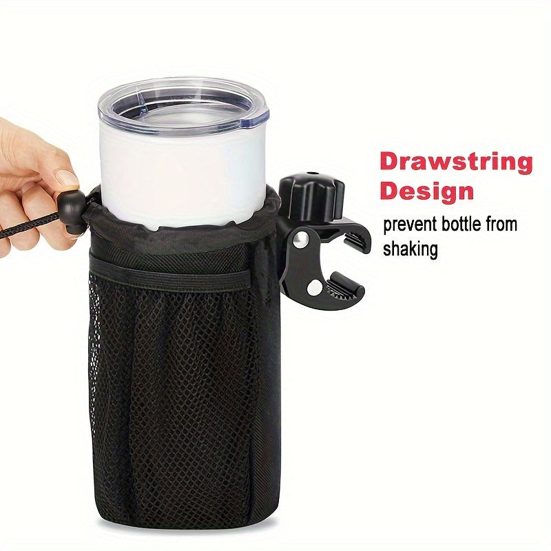 Universal Premium Fabric Motorcycle Cup Holder - Adjustable and Water-Resistant Drink Holder for ATV, UTV, Scooter, Boat, Bike, Kayak, Walker - Easy to Install and Detachable Design