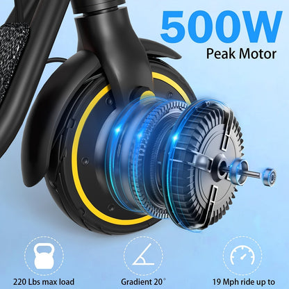 Powerful 350W Electric Scooter for Youth & Adults – Compact, Foldable, Lightweight Design – Up to 19 MPH Speed and 18 Mile Range – Ideal Urban and Campus Commuter