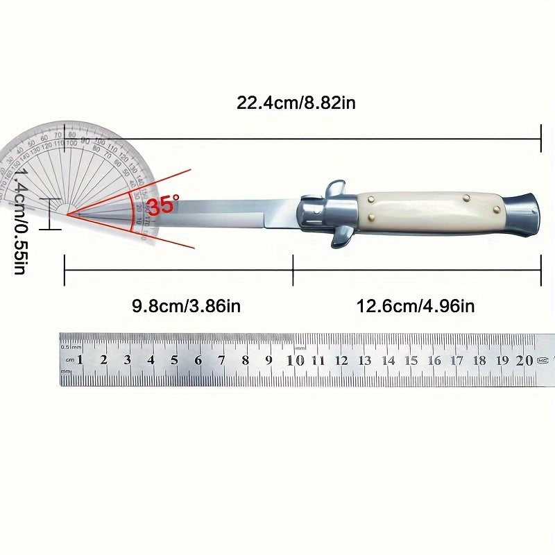 Compact Resin Handle Quick-Open Folding Knife – Ambidextrous Lightweight Stainless Steel Tool with V Grind Spear Point Blade, Mini Pocket AKC for Outdoor Adventures