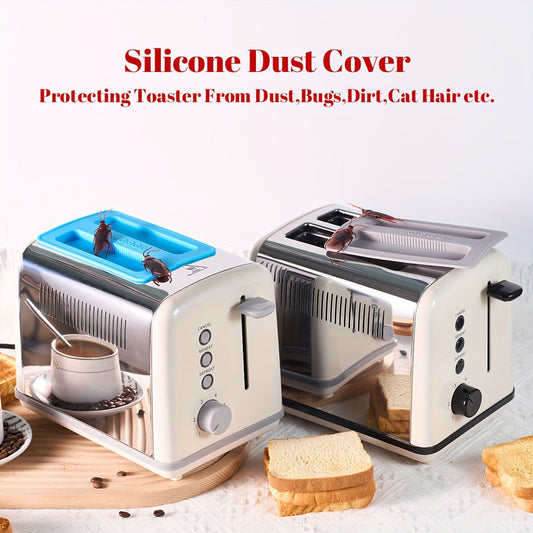 Red Dustproof Cover for 2 Slice Toaster - BPA-Free Silicone Protection from Dust, Dirt, Pet Hair, and Spills - Toaster Top Lid