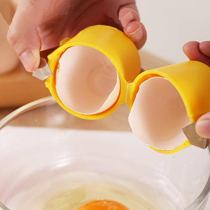 3pcs Stainless Steel Egg Cracker and Topper - Easy Peel Hard Boiled Eggs, with Built-In White Separator for Cooking and Baking