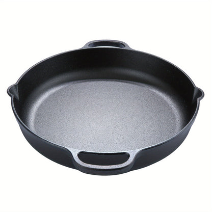 Pre-Seasoned 14" Cast Iron Skillet - Versatile Kitchen Essential, Oven and Grill Safe with Drip-Spout Design, Perfect for Camping and Indoor/Outdoor Cooking