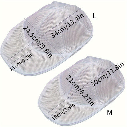 Convenient Mesh Cap Washing Bag - Ageing-Resistant, Machine Washable with Sorting Design for Safe Hat Storage