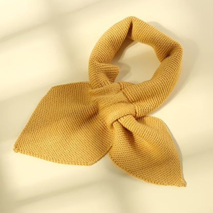 Minimalist Solid Color Knit Cross Scarf – Stylish & Versatile Warm Neck Scarf for Autumn & Winter, Coldproof Elastic Design
