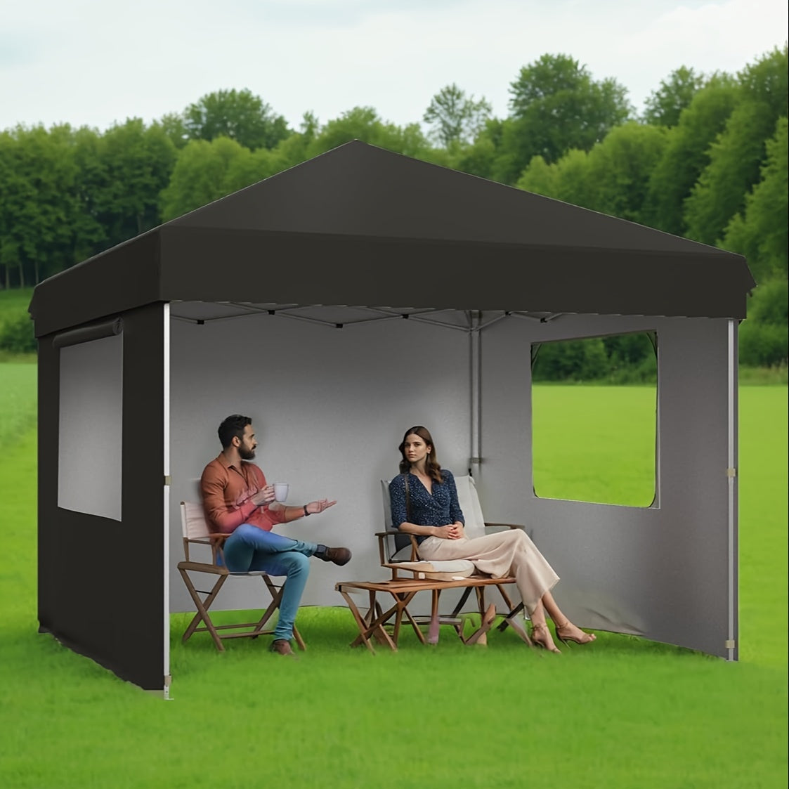 Pop-Up Gazebo Outdoor Canopy Shelter – Instant Tent with Mosquito Netting and 4 Sandbags, Ideal for Lawn, Garden, Backyard, Deck